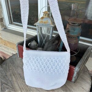 Worthington‎ White Crochet Shoulder Bag